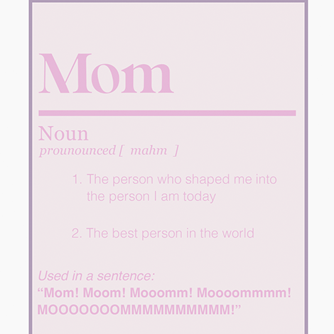 Definition of Mom Mother's Day eCard
